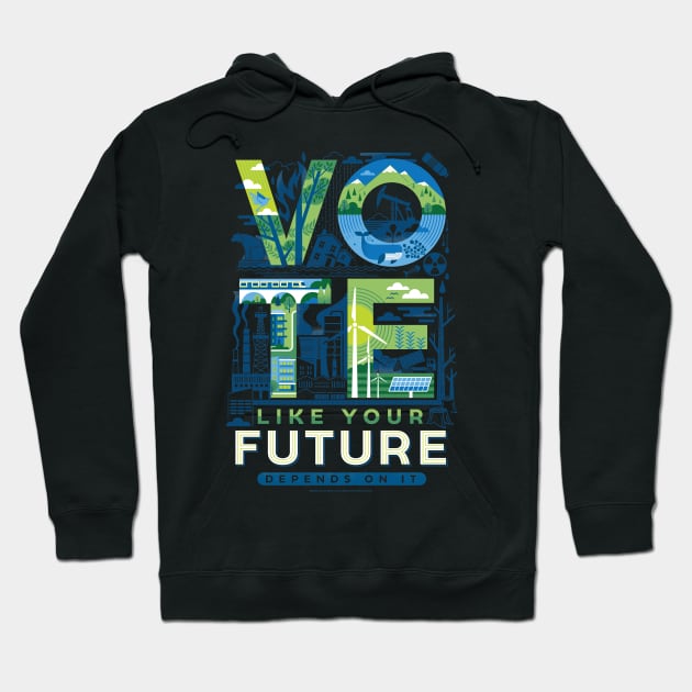 VOTE Hoodie by Lucie Rice Illustration and Design, LLC